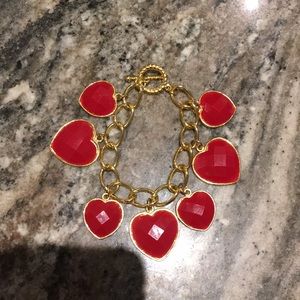 🎉Host Pick Forever21 Red&Gold HeartCharm Bracelet
